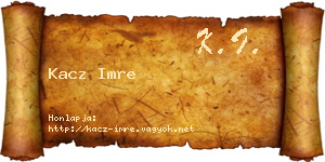 Kacz Imre névjegykártya
