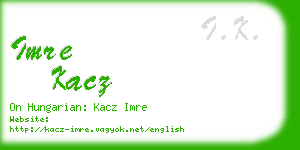 imre kacz business card